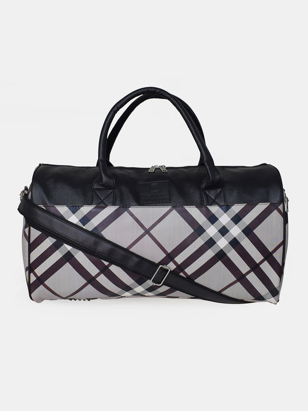 Printed Leatherette Duffle Bag With Shoulder Strap Unisex 32L | DB11B