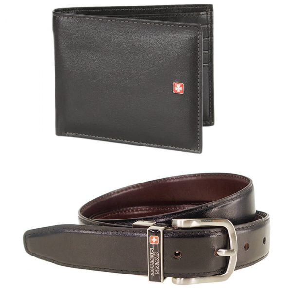 Buy Swiss Military Combo Pack of Black Men's Wallet with Leather Belt  (PW1+BLT6) at Amazon.in