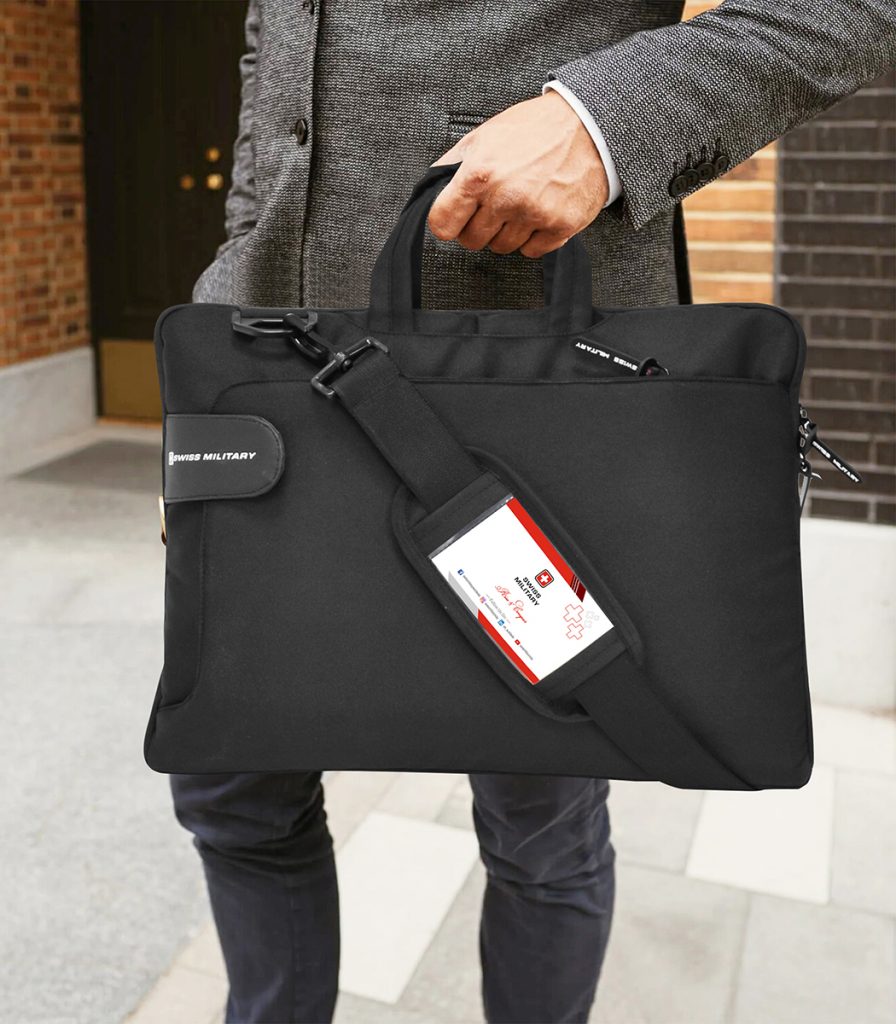 Laptop Messenger Bag/Briefcase With Detachable Shoulder Strap, Black ...